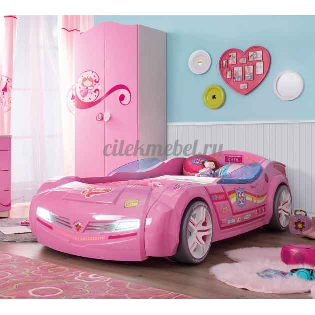 Кровать машина Cilek Biturbo розовая